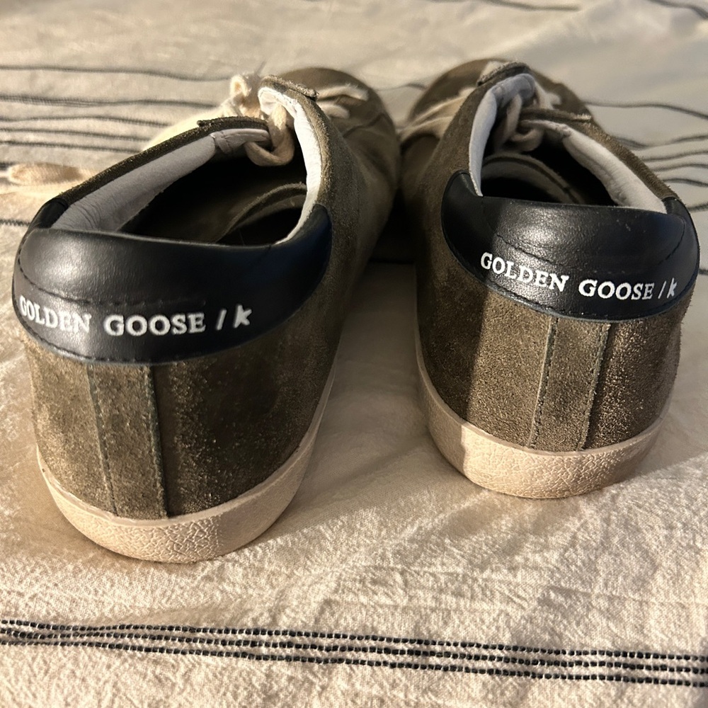 Men’s Golden Goose Suede Sneakers - Olive and Black